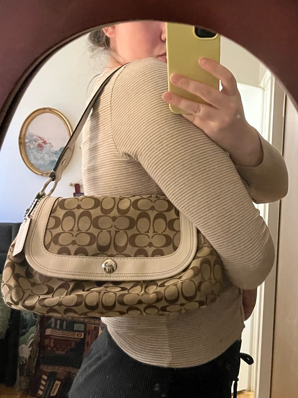 Coach Soho Signature Pleated Flap Shoulder Bag - Picture 8 of 10
